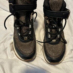Michael Kors Black and Gold Sneakers